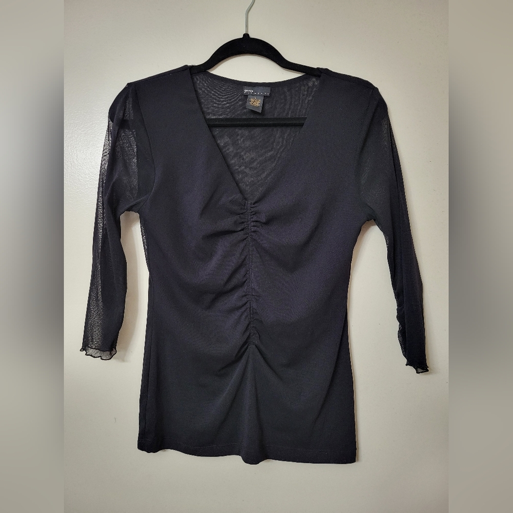 Y2K Black Mesh Grace Elements Blouse
